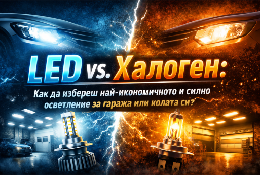 LED vs. Халоген: Как да избереш най-икономичното и силно осветление за гаража или колата си?